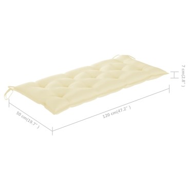 vidaXL Παγκάκι Κήπου από Μπαμπού με Μαξιλάρι 120x55x90cm 1 τεμ.