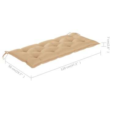 vidaXL Παγκάκι Κήπου από Μπαμπού με Μαξιλάρι 120x55x90cm 1 τεμ.