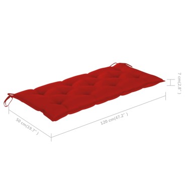 vidaXL Παγκάκι Κήπου από Μπαμπού με Μαξιλάρι 120x55x90cm 1 τεμ.