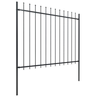 vidaXL Κάγκελα Περίφραξης με Λόγχες Μαύρα 3,4x1,5 μ. από Χάλυβα 340x200cm