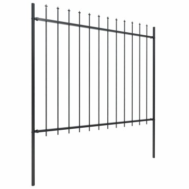 vidaXL Κάγκελα Περίφραξης με Λόγχες Μαύρα 6,8x1,5 μ. από Χάλυβα 680x200cm