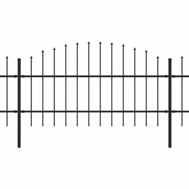 vidaXL Κάγκελα Περίφραξης με Λόγχες Μαύρα (0,75-1) x 3,4 μ. Ατσάλινα