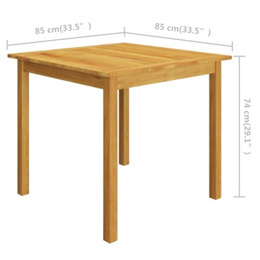 vidaXL Σετ Τραπεζαρίας Κήπου 5 τεμ. Γκρι 85x85x74cm
