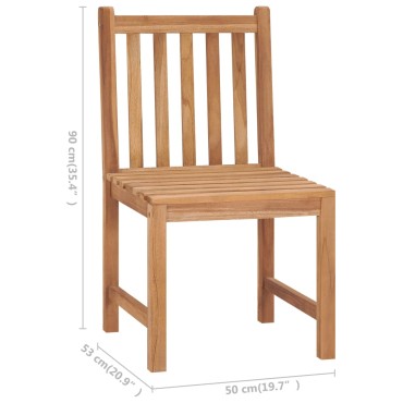 vidaXL Καρέκλες Κήπου 8 τεμ. από Μασίφ Ξύλο Teak με Μαξιλάρια 50x53x90cm