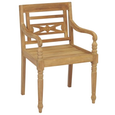 vidaXL Καρέκλες Batavia 8 τεμ. από Μασίφ Ξύλο Teak 55x51,5x84cm
