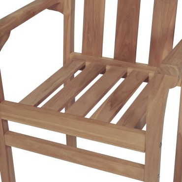 vidaXL Καρέκλες Κήπου Στοιβαζόμενες 6 τεμ. Μασίφ Ξύλο Teak & Μαξιλάρια 58x50x89cm