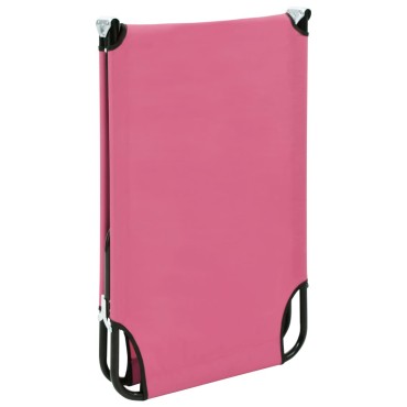 vidaXL Ξαπλώστρα Πτυσσόμενη Ροζ Ατσάλινη 190x58x28cm 1 τεμ.