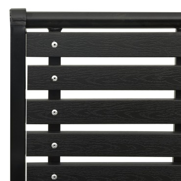 vidaXL Καρέκλες Κήπου 2 τεμ. Μαύρες από Ατσάλι / WPC 56x60x80cm
