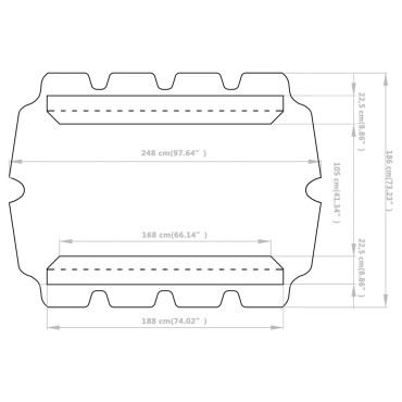 vidaXL Πανί Ανταλλακτικό για Κούνια Κήπου Taupe 188/168 x 145/110 εκ.