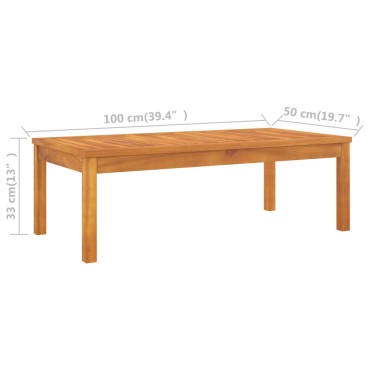 vidaXL Τραπεζάκι Σαλονιού 100x50x33cm από Μασίφ Ξύλο Ακακίας