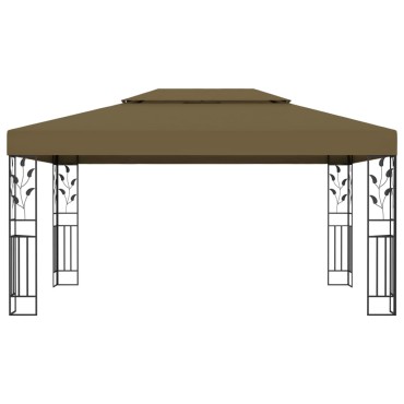 vidaXL Κιόσκι με Διπλή Οροφή Taupe 3 x 4 μ. 180 γρ/μ²