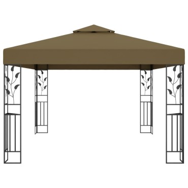 vidaXL Κιόσκι με Διπλή Οροφή Taupe 3 x 4 μ. 180 γρ/μ²
