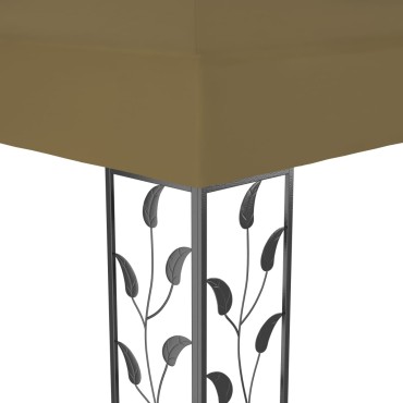 vidaXL Κιόσκι με Διπλή Οροφή Taupe 3 x 4 μ. 180 γρ/μ²