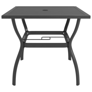 vidaXL Τραπέζι Κήπου Ανθρακί 81,5x81,5x72cm Ατσάλινο 1 τεμ.