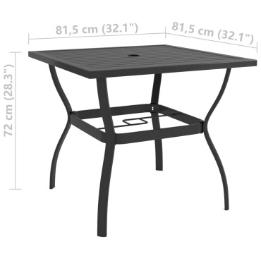 vidaXL Τραπέζι Κήπου Ανθρακί 81,5x81,5x72cm Ατσάλινο 1 τεμ.