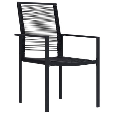 vidaXL Καρέκλες Κήπου 2 τεμ. Μαύρες από Ρατάν PVC 60x55x90cm