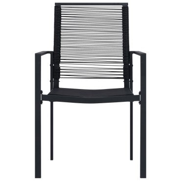 vidaXL Καρέκλες Κήπου 2 τεμ. Μαύρες από Ρατάν PVC 60x55x90cm