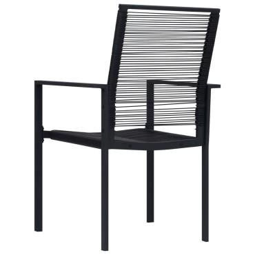 vidaXL Καρέκλες Κήπου 2 τεμ. Μαύρες από Ρατάν PVC 60x55x90cm