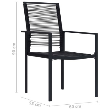 vidaXL Καρέκλες Κήπου 2 τεμ. Μαύρες από Ρατάν PVC 60x55x90cm