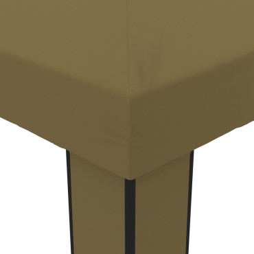 vidaXL Κιόσκι με Διπλή Οροφή Taupe 3 x 3 x 2,7 μ. 180 γρ/μ²