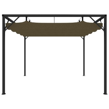 vidaXL Πέργκολα Κήπου με Πτυσσόμενη Οροφή Taupe 3 x 3 μ. 180 γρ/μ²