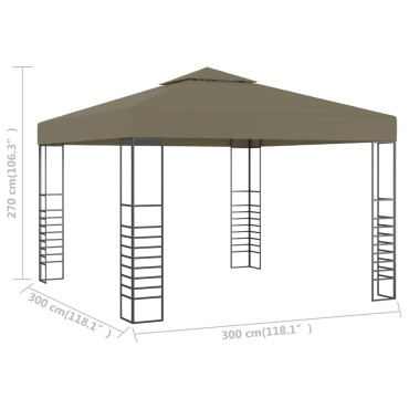 vidaXL Τέντα Εκδηλώσεων Κήπου Taupe 3 x 3 μ. 180 γρ/μ²