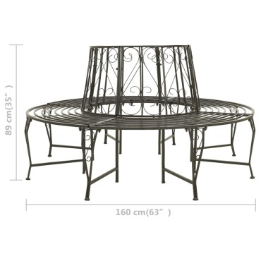 vidaXL Παγκάκι Δέντρου Ατσάλινο 160x89cm 1 τεμ.