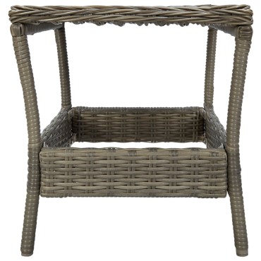 vidaXL Τραπεζάκι Κήπου Καφέ 45x45x46,5cm από Συνθετικό Ρατάν 1 τεμ.