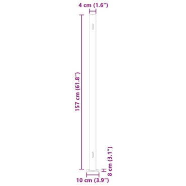 vidaXL Σκίαστρο Πλαϊνό Συρόμενο Βεράντας Γκρι 600 x 160 εκ.