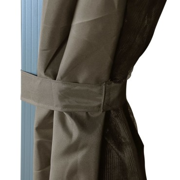vidaXL Κιόσκι με Κουρτίνα Taupe 300 x 300 εκ. Αλουμινίου