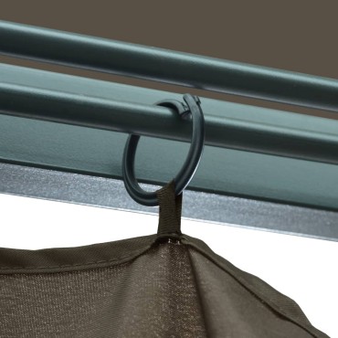 vidaXL Κιόσκι με Κουρτίνα Taupe 300 x 300 εκ. Αλουμινίου