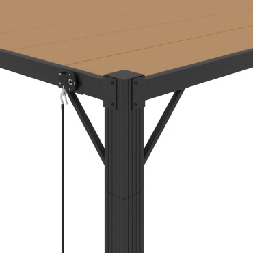 vidaXL Κιόσκι με Ανοιγόμενη Οροφή Taupe 3 x 4 μ. Ύφασμα και Αλουμίνιο