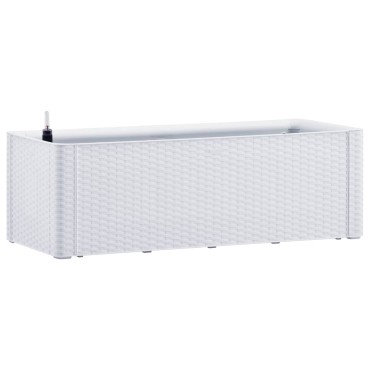 vidaXL Ζαρντινιέρα Κήπου Λευκή 100x43x33 εκ. με Αυτόματο Πότισμα