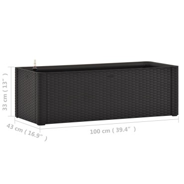vidaXL Ζαρντινιέρα Κήπου Ανθρακί 100x43x33 εκ. με Αυτόματο Πότισμα