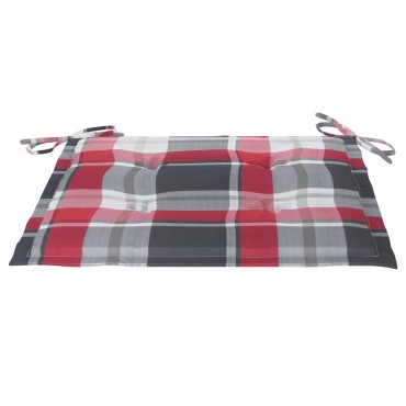 vidaXL Μαξιλάρια Καρέκλας 4 τεμ Κόκκινο Καρό 50x50x3cm Ύφασμα Oxford