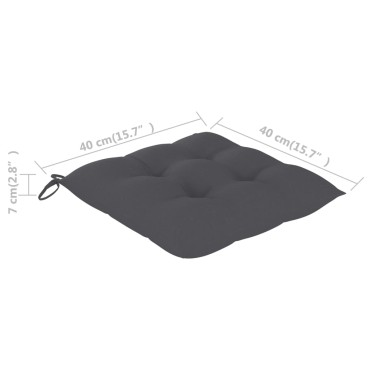 vidaXL Μαξιλάρια Καρέκλας Κήπου 4 τεμ. Ανθρακί 40x40x7cm Υφασμάτινα