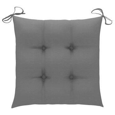 vidaXL Μαξιλάρια Καρέκλας Κήπου 2 τεμ. Γκρι 40x40x7cm Υφασμάτινα