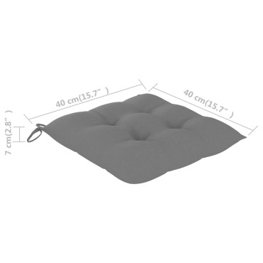 vidaXL Μαξιλάρια Καρέκλας Κήπου 4 τεμ. Γκρι 40x40x7cm Υφασμάτινα