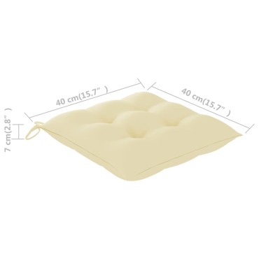 vidaXL Μαξιλάρια Καρέκλας Κήπου 2 τεμ. Λευκά 40x40x7cm Υφασμάτινα