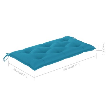 vidaXL Μαξιλάρι Πάγκου Κήπου Αν. Μπλε 100x50x7cm Ύφασμα Oxford