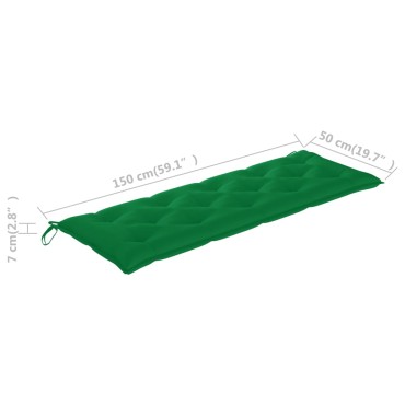 vidaXL Μαξιλάρι Πάγκου Κήπου Πράσινο 150x50x7cm Ύφασμα Oxford