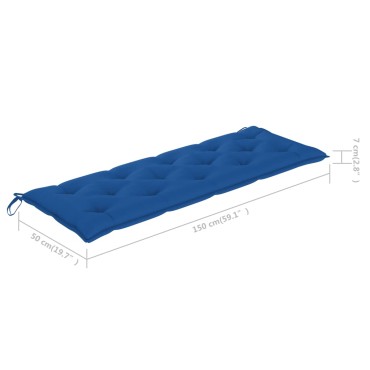vidaXL Μαξιλάρι Πάγκου Κήπου Μπλε 150x50x7cm Ύφασμα Oxford