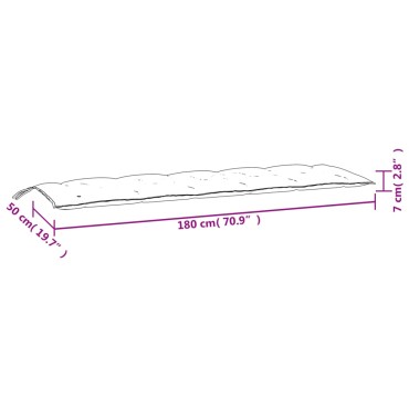 vidaXL Μαξιλάρι Πάγκου Κήπου Κρεμ Λευκό 180x50x7 εκ. Ύφασμα Oxford