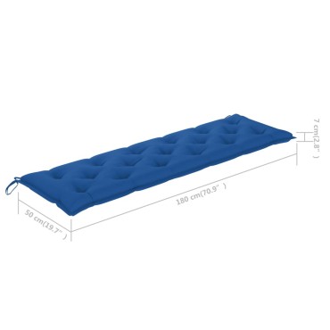 vidaXL Μαξιλάρι Πάγκου Κήπου Μπλε 180x50x7cm Ύφασμα Oxford