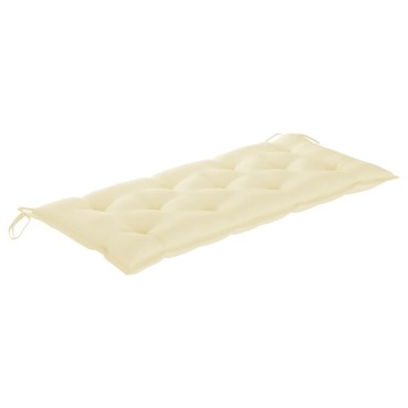 vidaXL Μαξιλάρι Πάγκου Κήπου Κρεμ Λευκό 120x(50+50)x7cm Ύφασμα Oxford