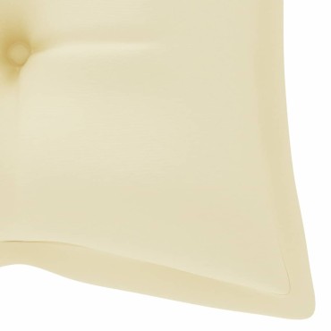 vidaXL Μαξιλάρι Πάγκου Κήπου Κρεμ Λευκό 120x(50+50)x7cm Ύφασμα Oxford