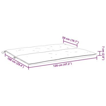 vidaXL Μαξιλάρι Πάγκου Κήπου Μπεζ 120x(50+50)x7cm Ύφασμα Oxford