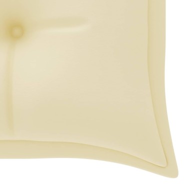 vidaXL Μαξιλάρι Πάγκου Κήπου Κρεμ Λευκό 150x(50+50)x7cm Ύφασμα Oxford