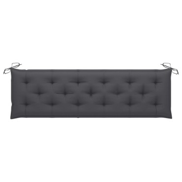 vidaXL Μαξιλάρι Πάγκου Κήπου Ανθρακί 180x(50+50)x7cm Ύφασμα Oxford