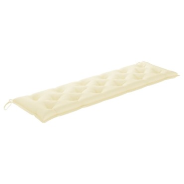 vidaXL Μαξιλάρι Πάγκου Κήπου Κρεμ Λευκό 180x(50+50)x7cm Ύφασμα Oxford